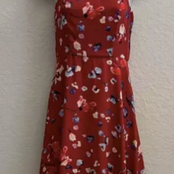Hutch Fit & Flare Brown Floral Sleeveless Midi Dress Women 0 - Picture 2 of 4